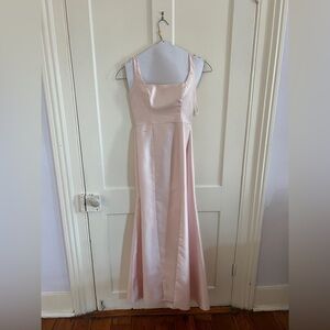 Bella Bridesmaids Pink Satin Dress